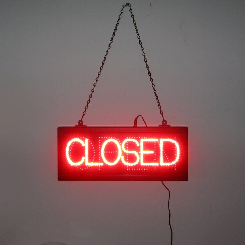 Open and Closed LED Sign