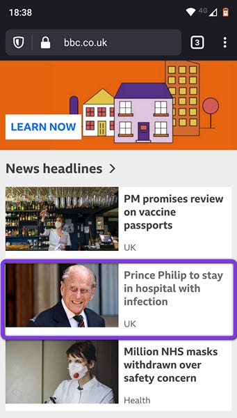 BBC News Website Screen Capture