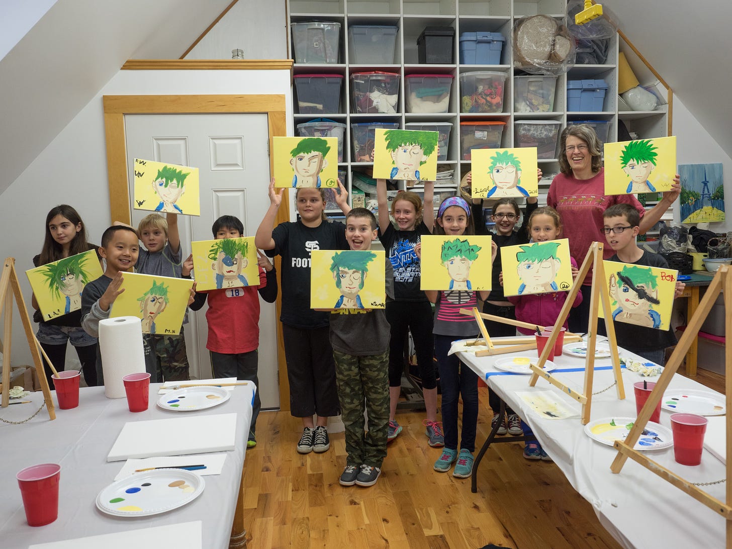 children with paintings