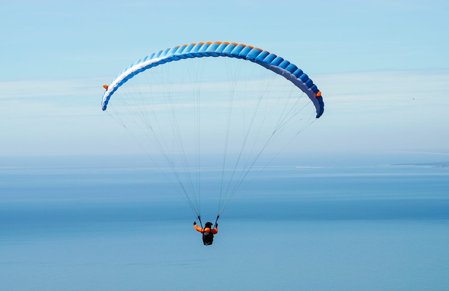 A person parachuting