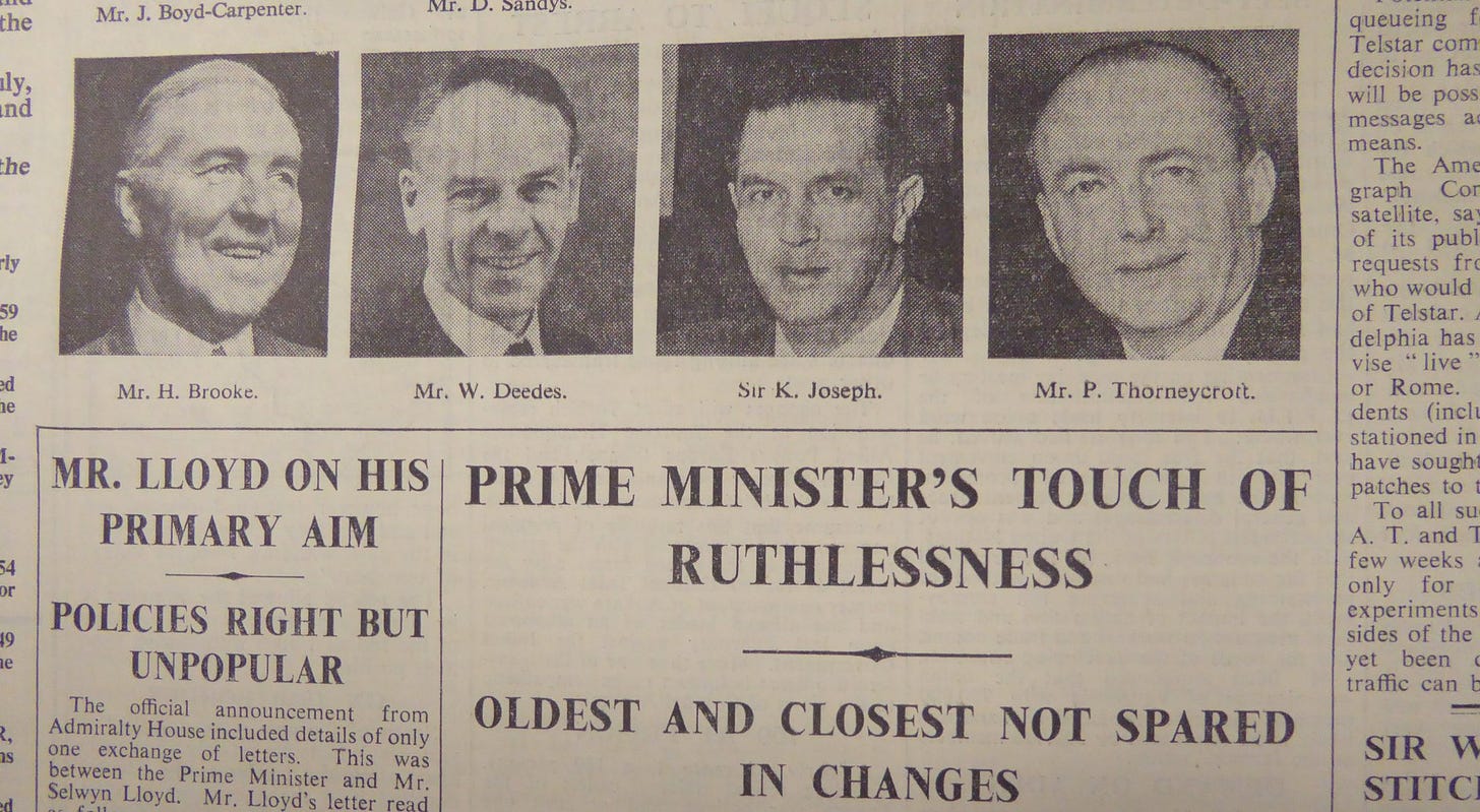 The London Library on Twitter: "7 CABINET MINISTERS AXED!! Macmillan's " Night of the Long Knives" #onthisday 1962. Here's The Times @TheLondonLib  https://t.co/T1XOuHGyaT" / Twitter