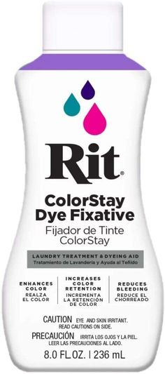 RIT-Liquid Dye. Dye clothing and accessories, rejuvenate old garments, coordinate home decor, hide laundry accidents and more. Pre-dissolved liquid is also great as a stain on unfinished wood and wicker, or use to stencil or antique. Works on silk & dried floral, nylon and plastic, or even golf balls. This package contains one 8oz bottle. Made in USA.