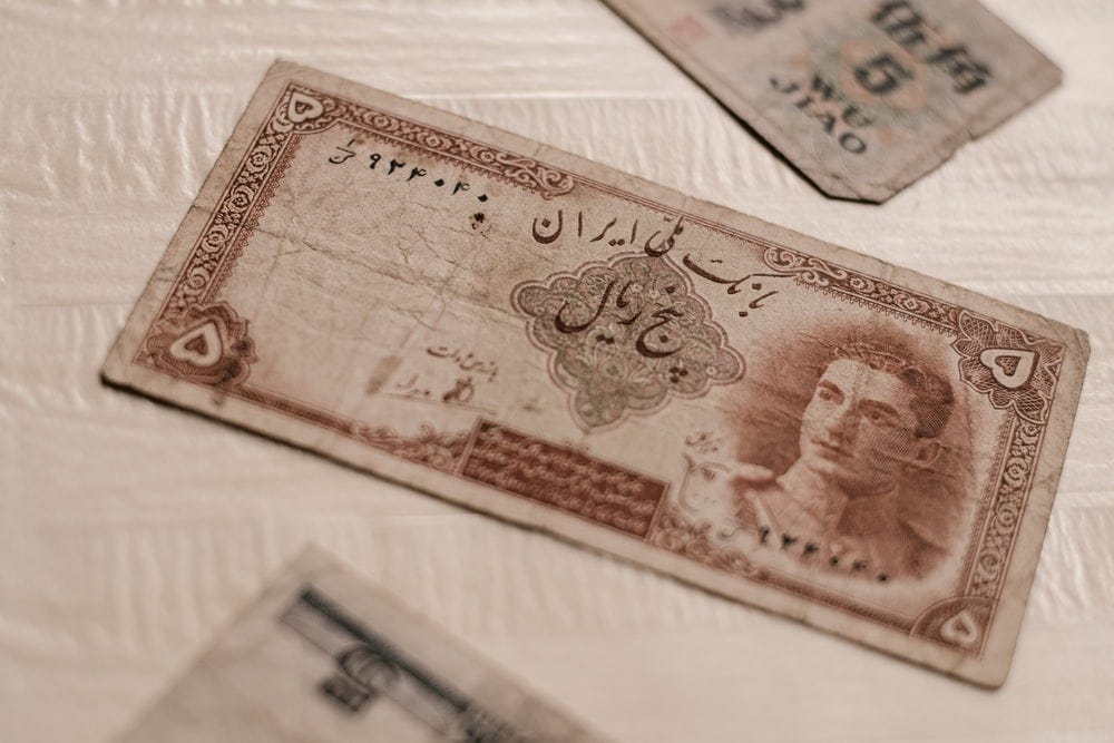 5 banknote on white sheet