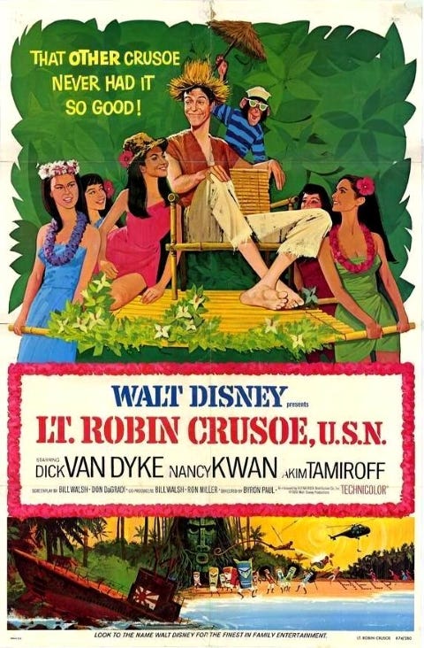 Theatrical release poster for Walt Disney's Lt. Robin Crusoe, U.S.N.