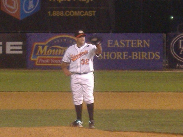 Cliff Flagello tuning up before an appearance against Lexington on July 15th.