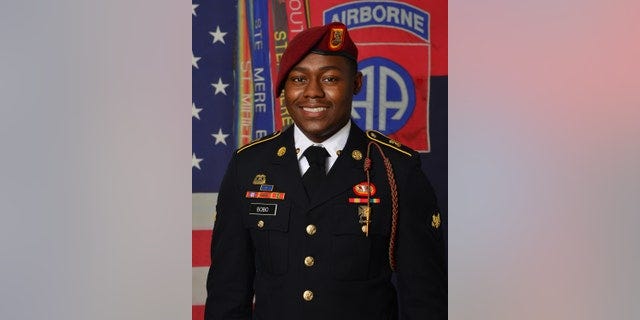 Sgt. Nicholas Bobo, 22, was shot and killed outside his apartment on Tuesday evening in Fayetteville, North Carolina. 