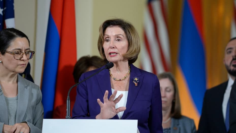 Speaker Pelosi strongly condemns 'illegal and deadly attacks by Azerbaijan'  during visit to Armenia