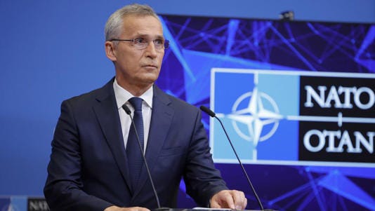 NATO Secretary-General Jens Stoltenberg speaks during a media conference after a meeting of NATO defense ministers at NATO headquarters in Brussels, Thursday, June 16, 2022. (AP Photo/Olivier Matthys) ASSOCIATED PRESS