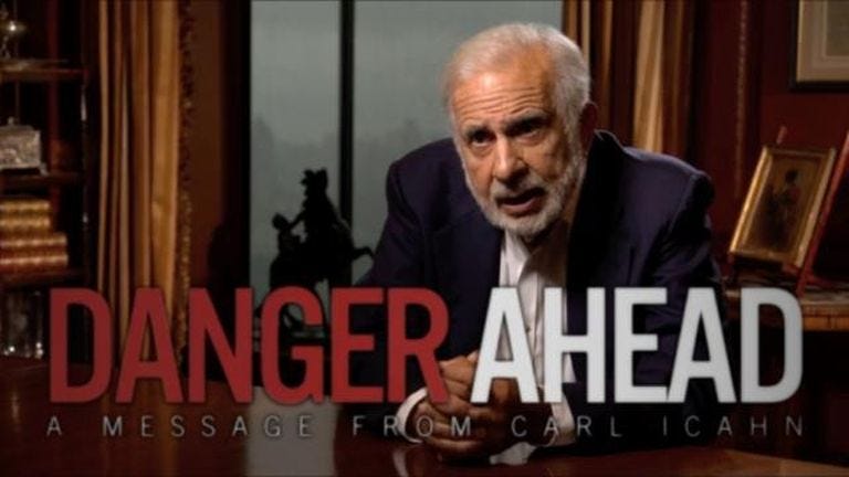 Image result for carl icahn danger ahead