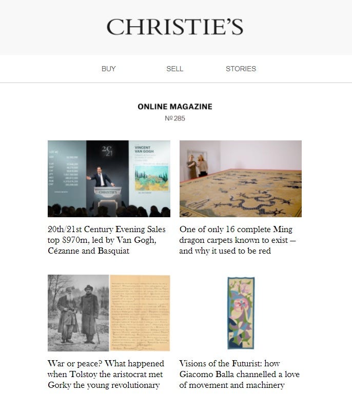 Christies Magazine Newsletter