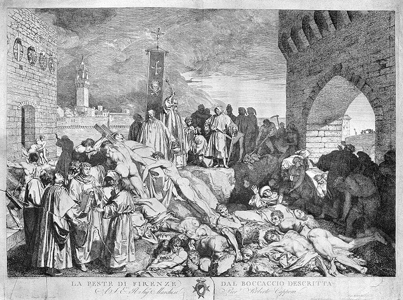File:The plague of Florence in 1348, as described in Boccaccio's Wellcome L0004057.jpg