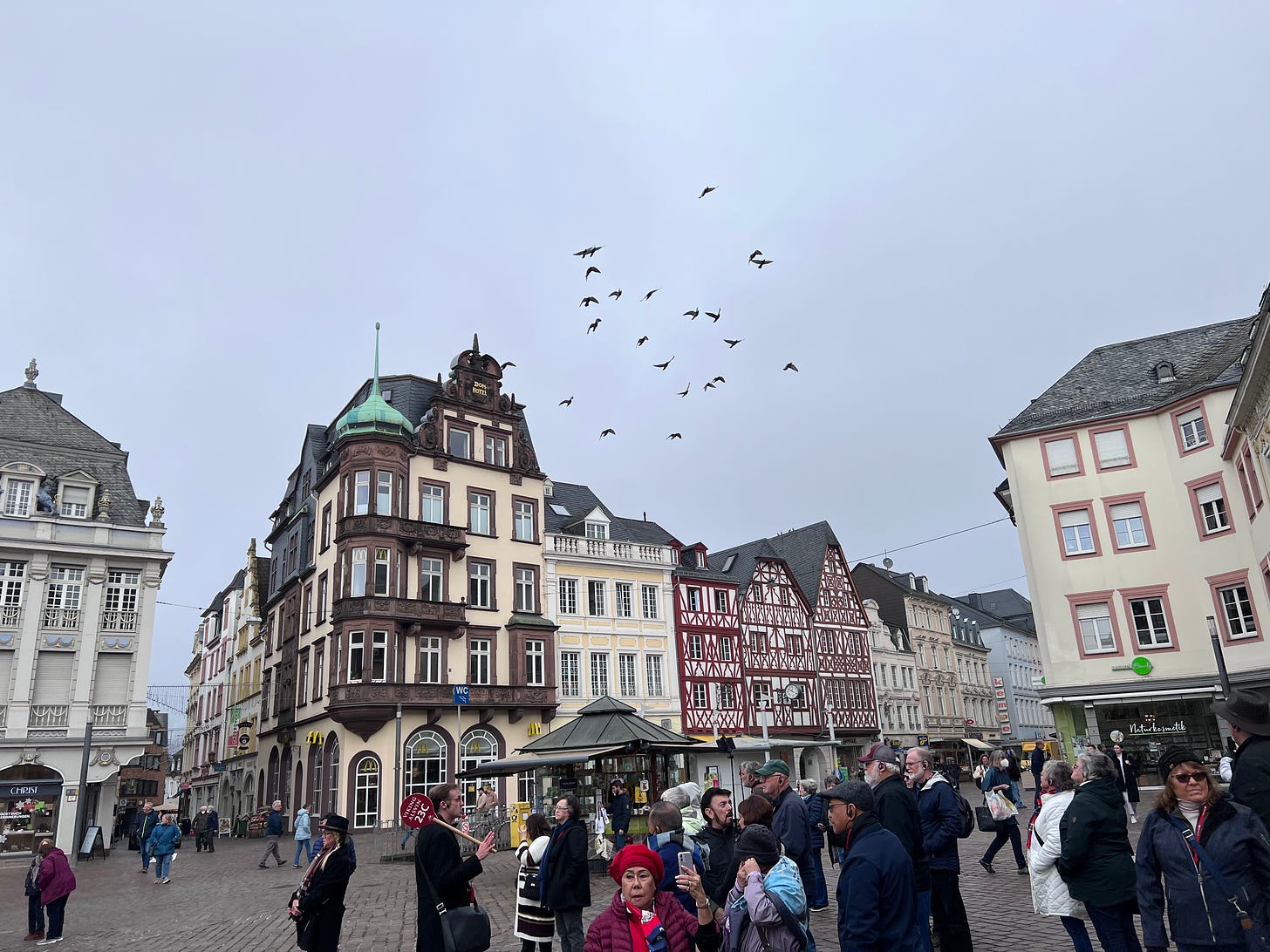 town square of trier, germany; several medieval buildings