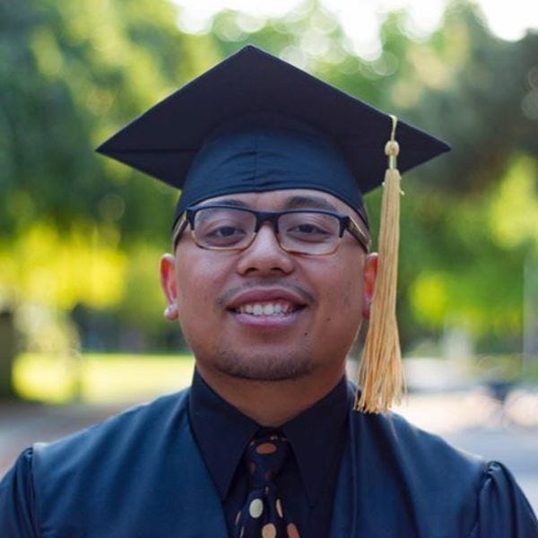 Another reason I miss teaching is seeing my former students graduate from college. Here is Ramir at Sacramento State.