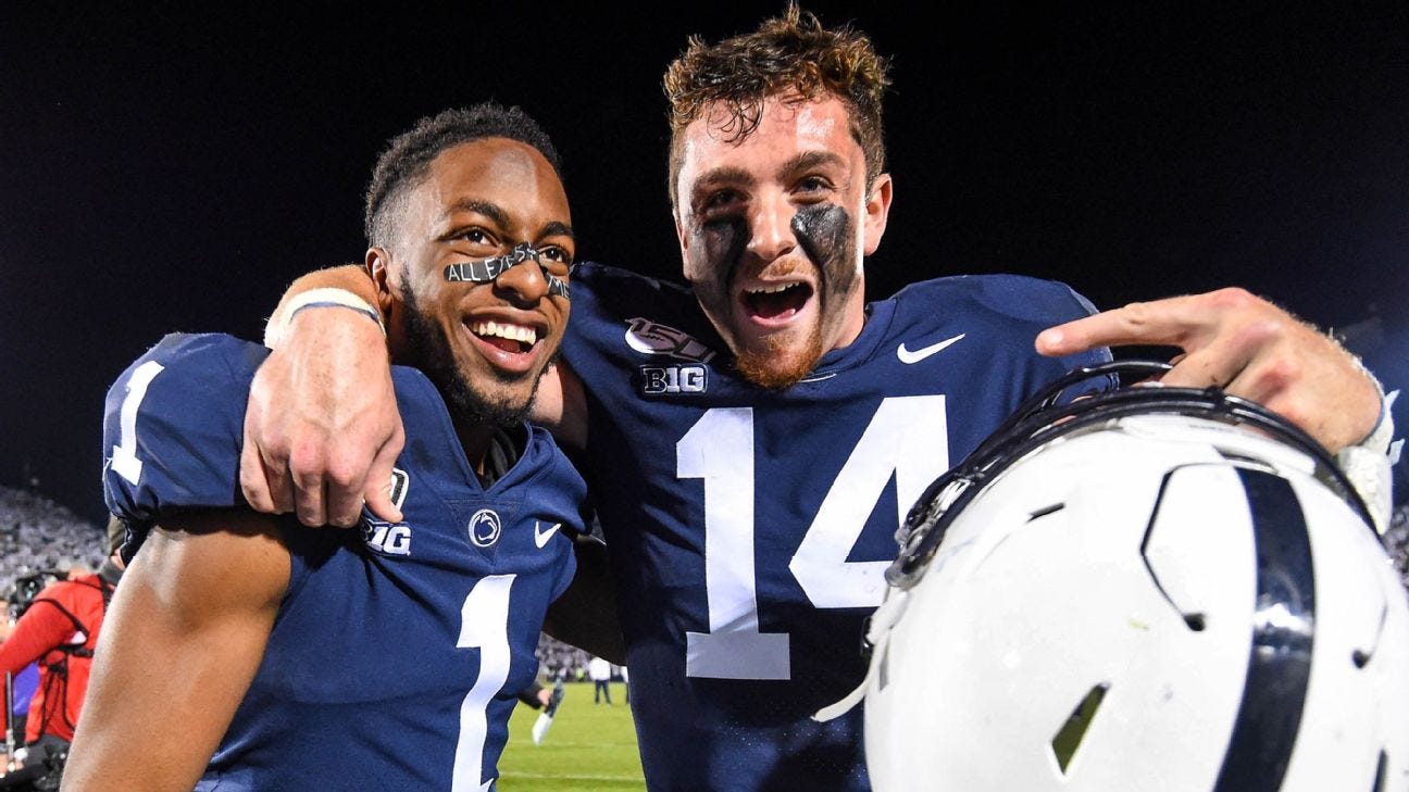 Penn State's Sean Clifford and receiver KJ Hamler are livin' the dream