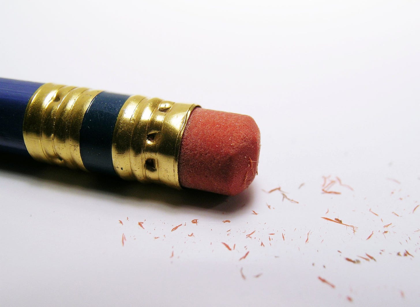 Close-up photo of a pencil eraser.
