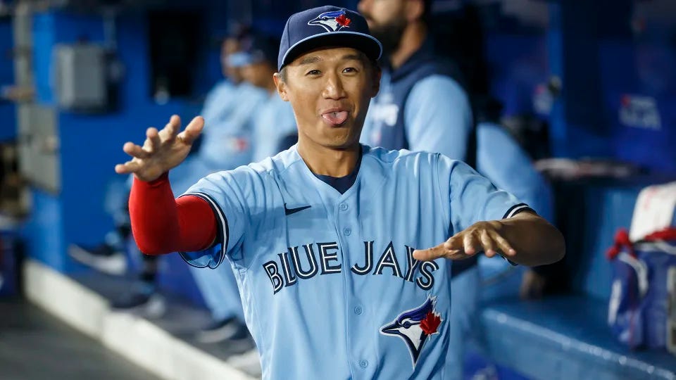 Gosuke Katoh has been a welcome addition to the Toronto Blue Jays -- both on the field and in the clubhouse. (Photo by Cole Burston/Getty Images)