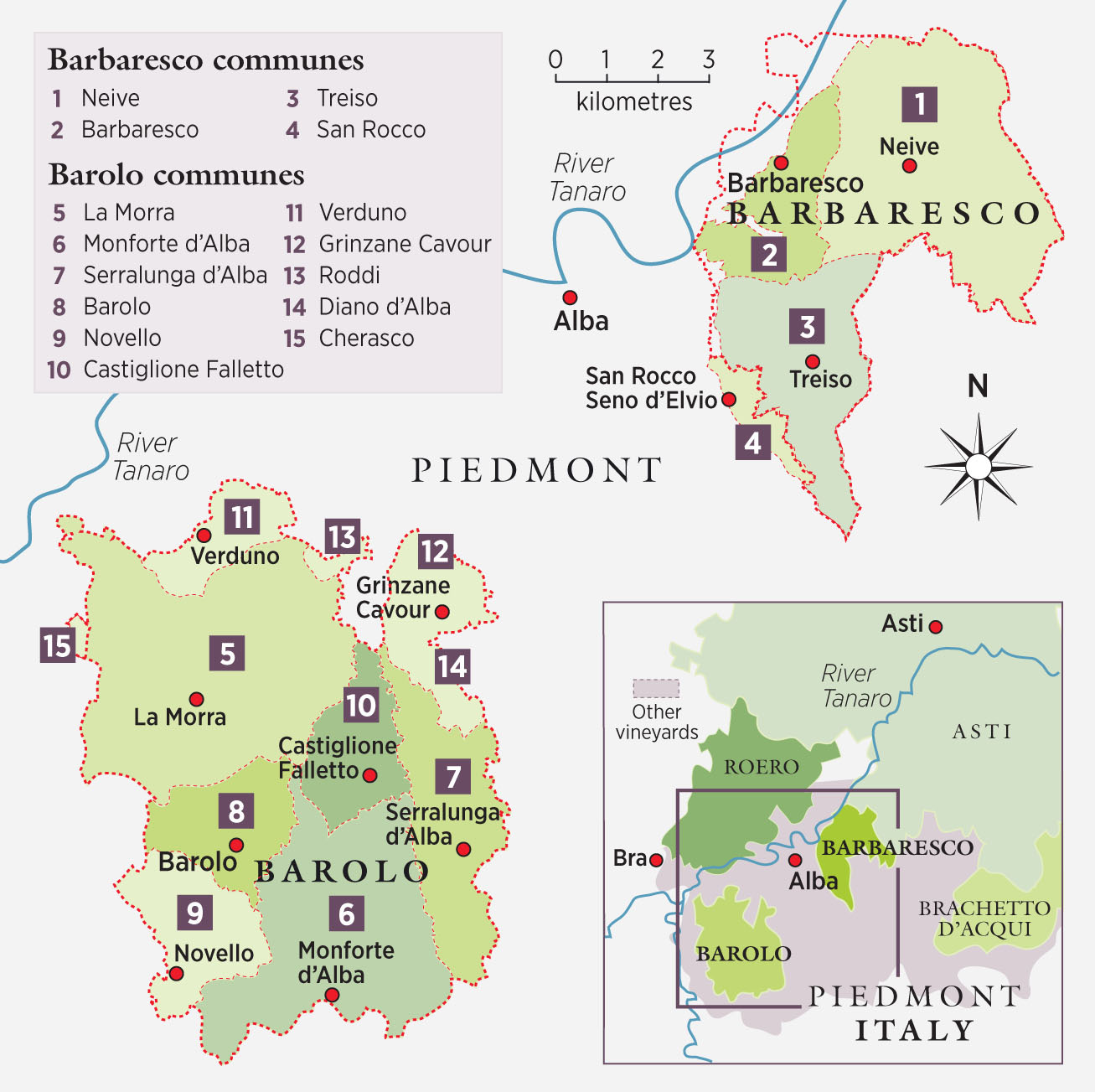 Barolo and Barbaresco map