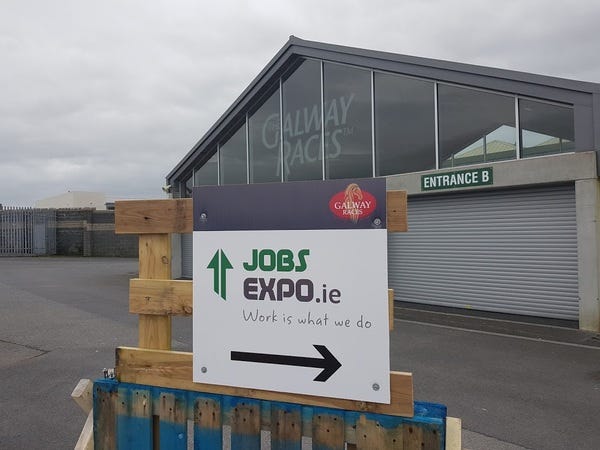 Entrance sign to the Jobs Expo Galway