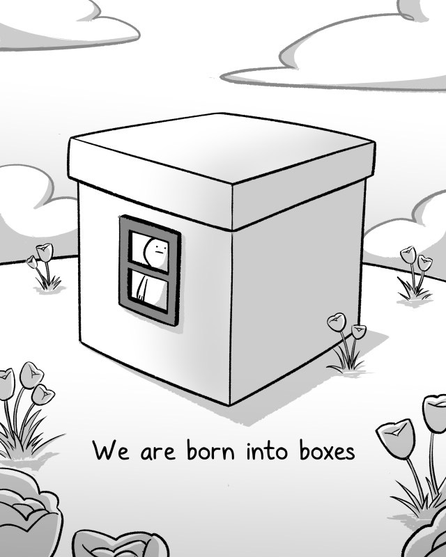 We are born into boxes