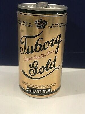 VINTAGE ADVERTISING TUBORG Gold Pull Tab Beer Can 5 city top open c. 1970s- 1980s - $8.90 | PicClick