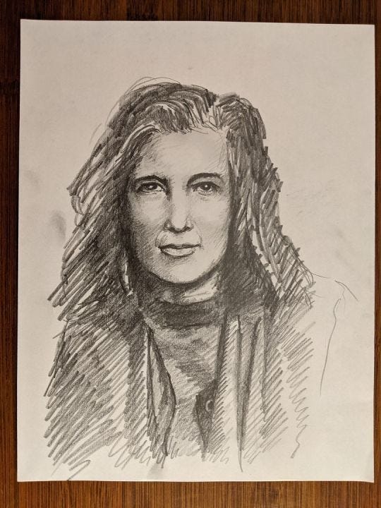 Drawing of a woman's face 3