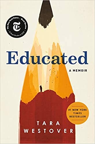 Book cover for Educated, by Tara Westover