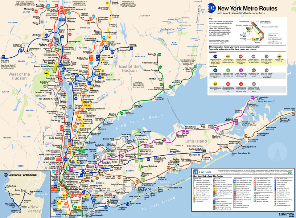 The Reddit map of NYC bike paths.