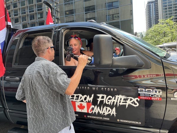 There was a protest at the Dutch Embassy and Parliament Hill in Ottawa Sat., July 23, part of a Canada nation wide protest to support Dutch farmers in Holland who have been protesting fertilizer limits that could put their farms out of business. 