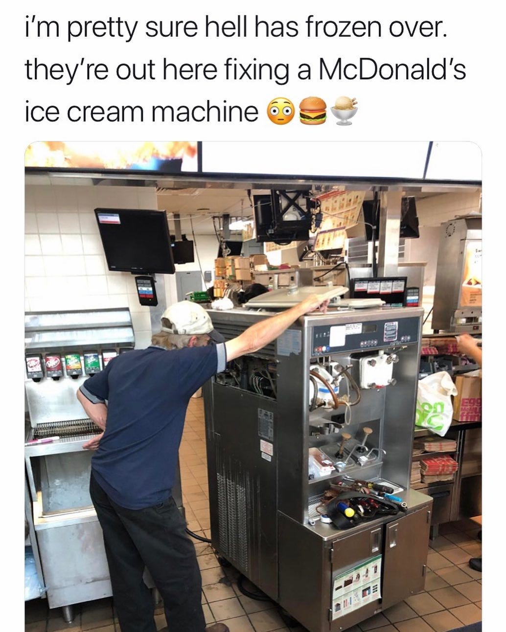 They are out here fixing a McDonalds ice cream machine meme - AhSeeit