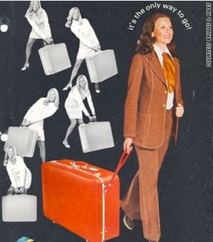 1970: Wheeled luggage is invented by US businessman Bernard D. Sadow. |  Maletas con ruedas, Maleta, Ruedas