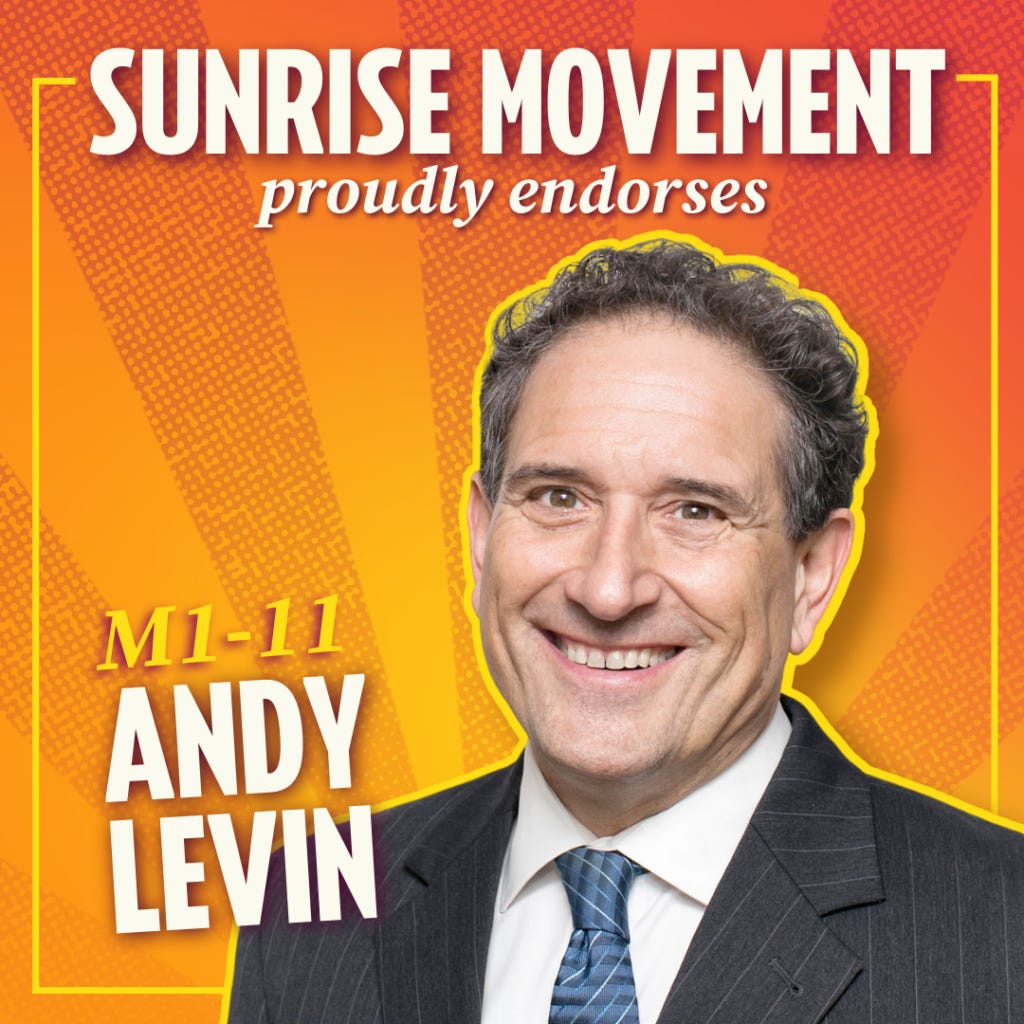 Sunrise endorses Andy Levin