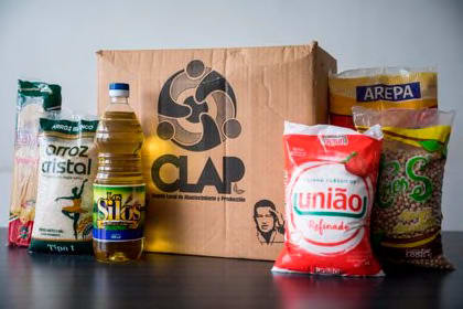 Photograph of June 21, 2020 where a box of the Local Supply and Production Committees (CLAP) is observed, in Caracas (Venezuela).  EFE / Miguel Gutiérrez
