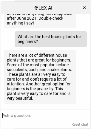 Lex answering a question about best beginner plants