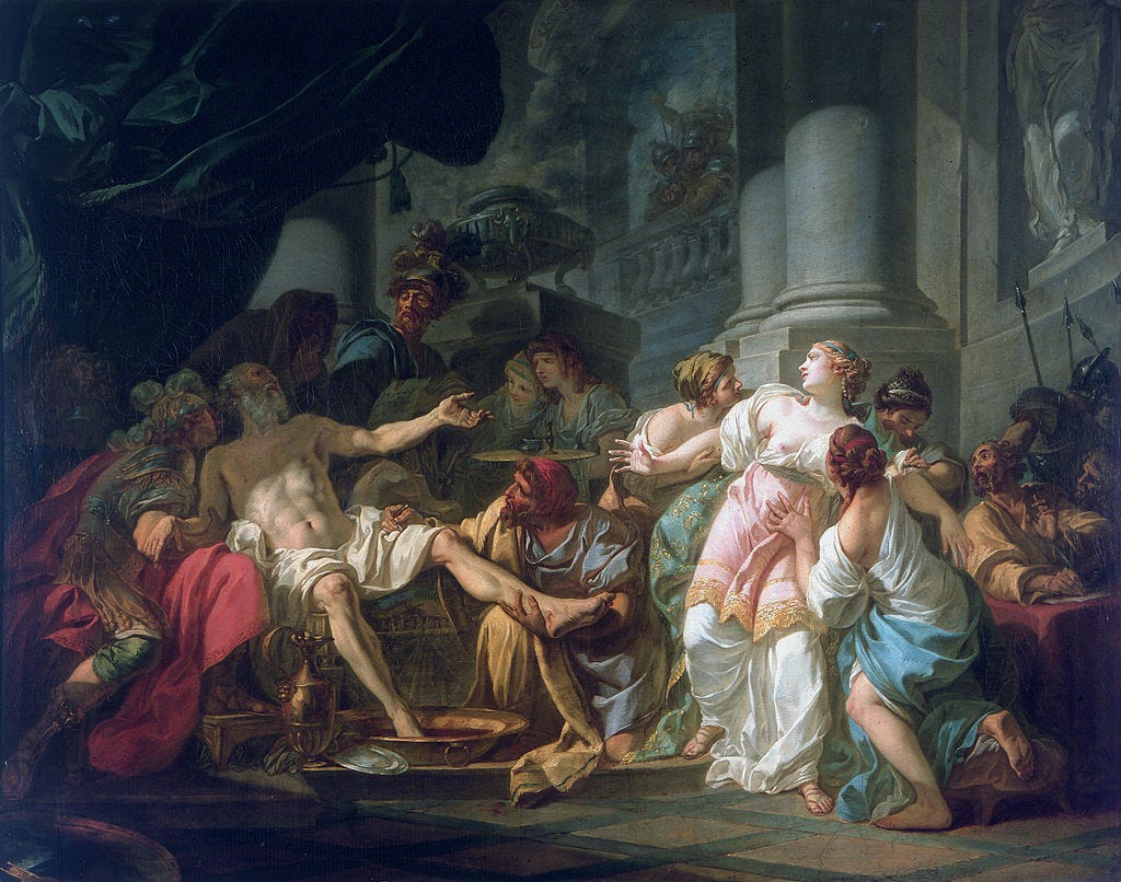 Painting of the death of Seneca, Stoic philosopher.