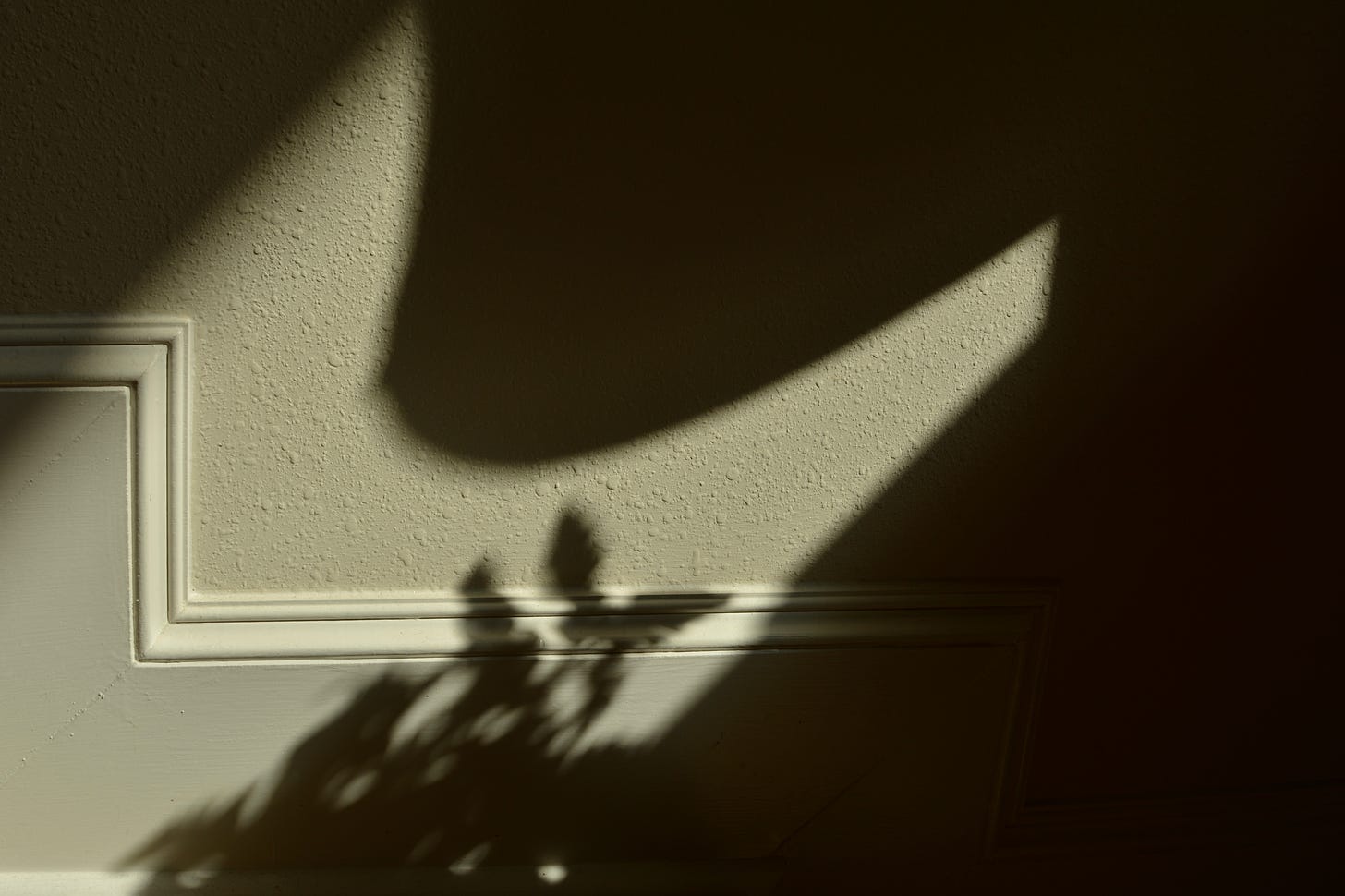 odd shadow shaped caused by sunlight in the room