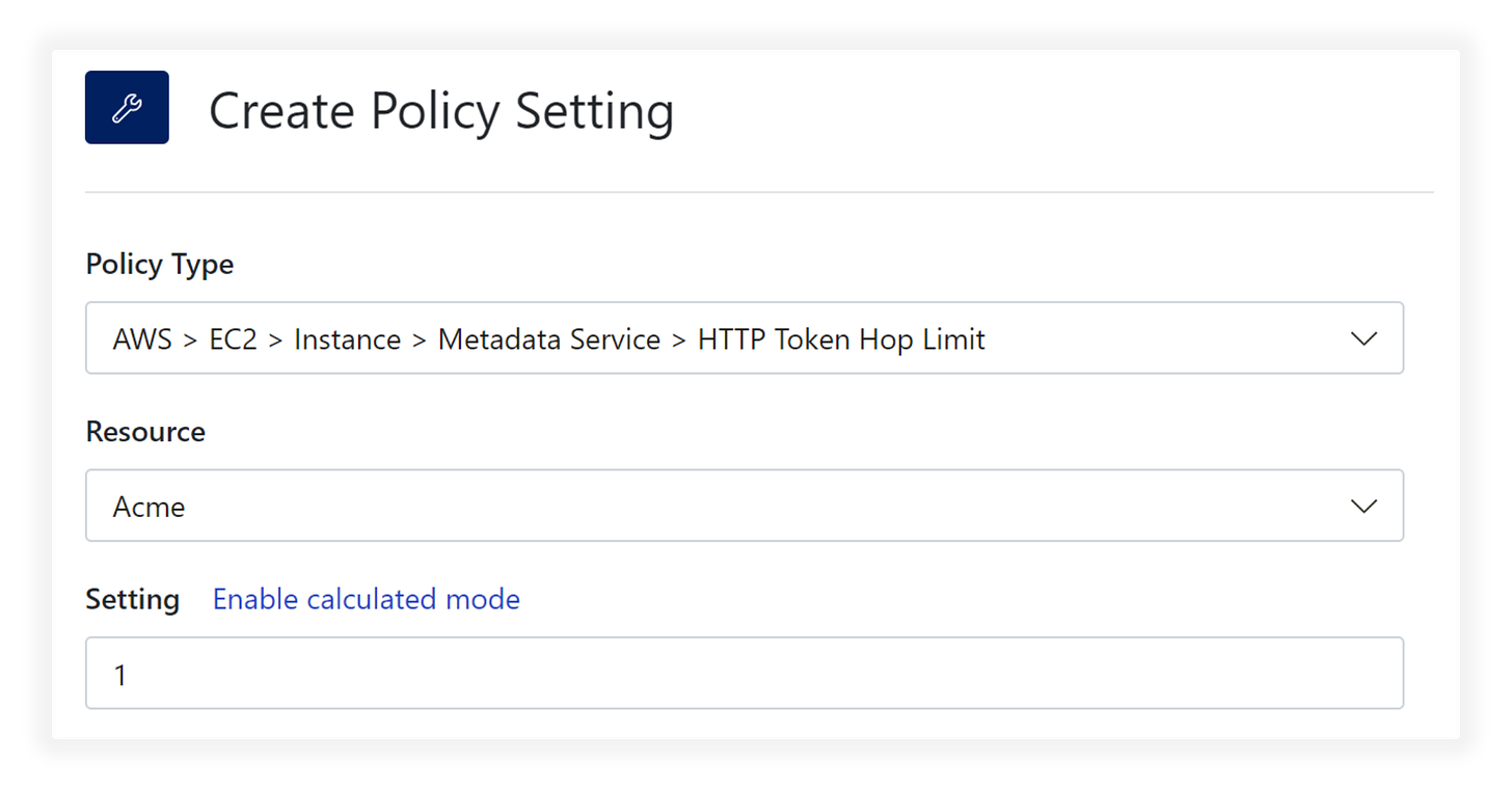 Turbot Amazon EC2 Instance Metadata Service HTTP Token Hop Limit Policy Setting
