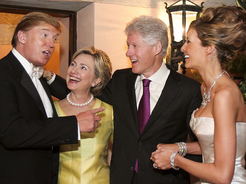 Hillary Clinton and Bill Clinton at Donald Trump's Wedding Photo : People.com