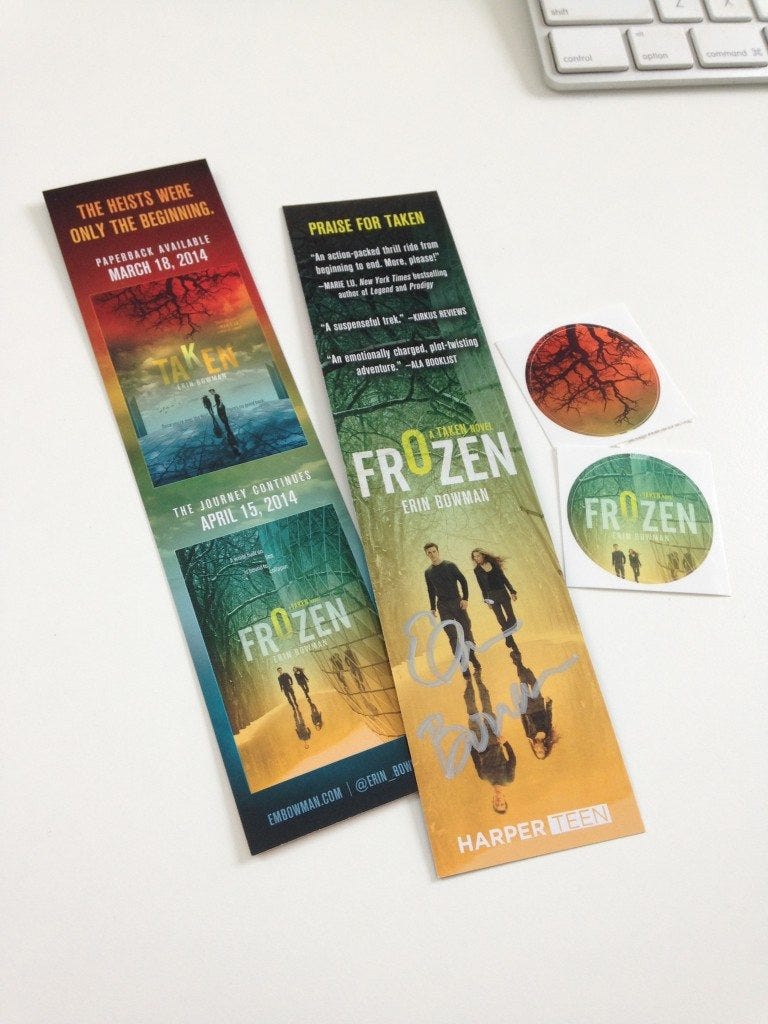 promotional materials, bookmarks