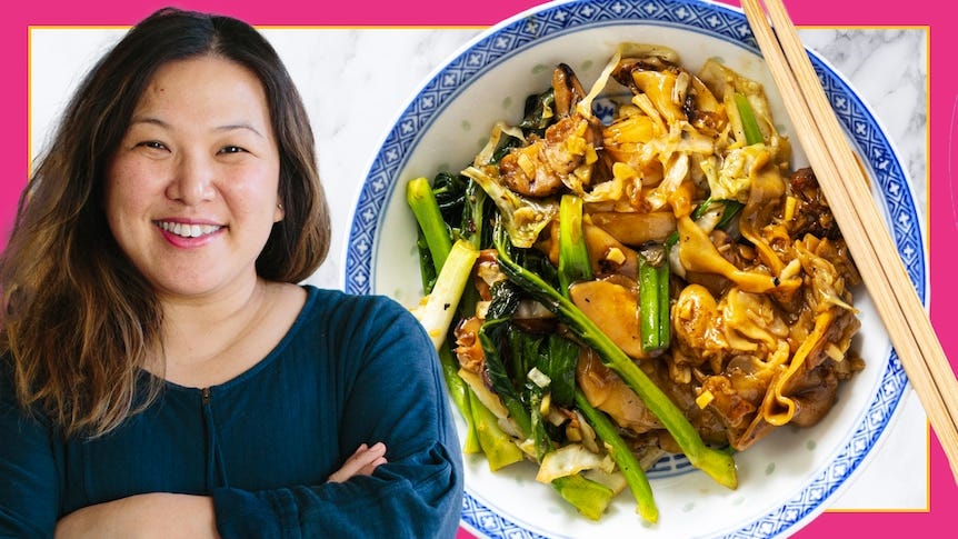 Hetty McKinnon&#39;s saucy stir-fried vegetarian rice noodles (chow hor fun) -  ABC Everyday