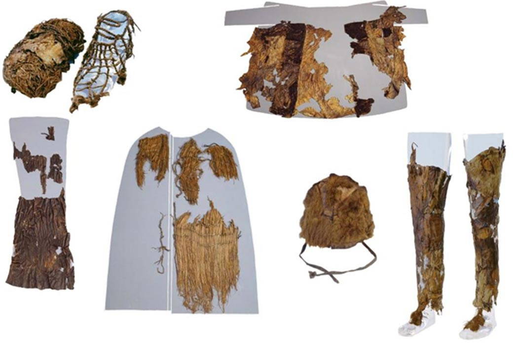 This photo of Ötzi’s clothing was taken by Niall O Sullivan of the Institute for Mummies and the Iceman.