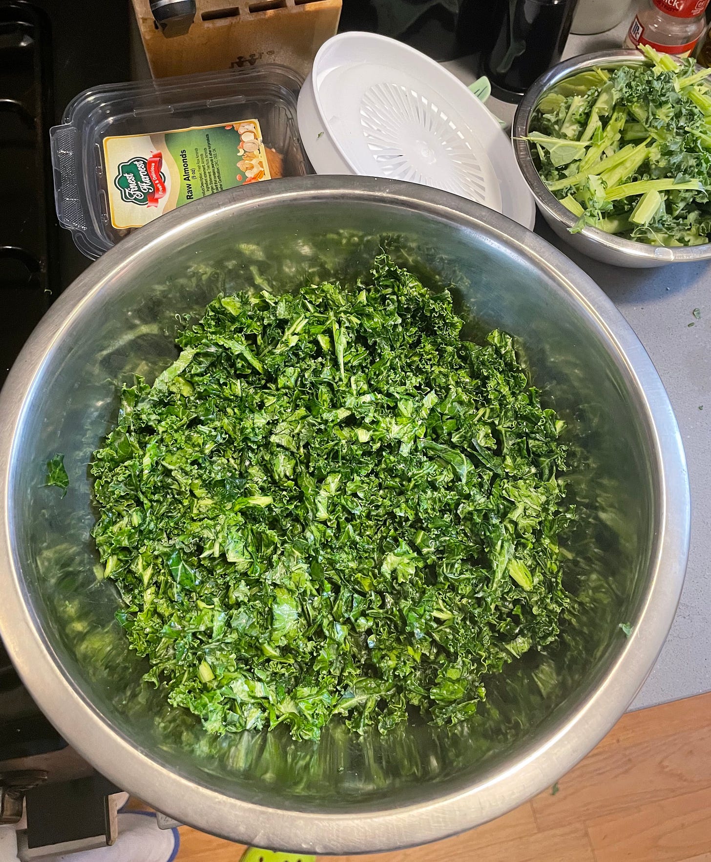 massaged kale in bowl