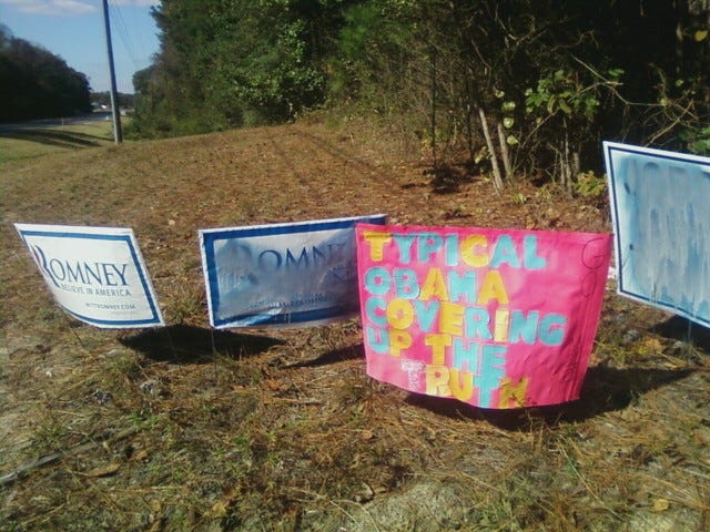 Romney signs vandalized in Worcester County.