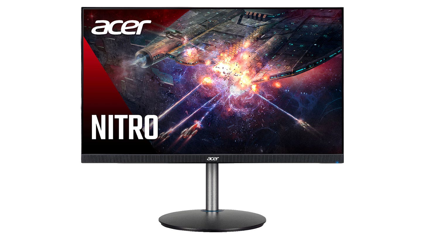 Acer Nitro 27" monitor on a white background