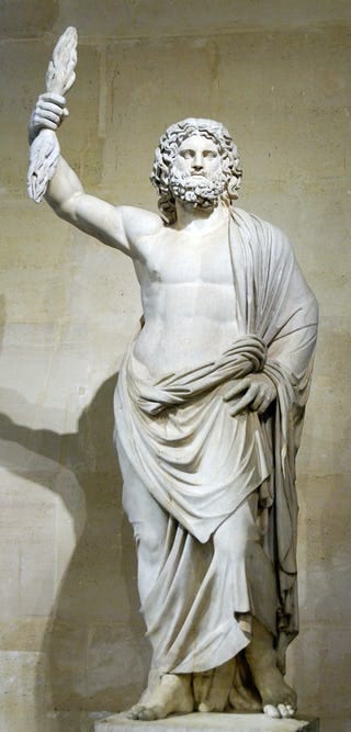 Statue of Zeus (Jupiter of Smyrna), brandishing a thunderbolt.