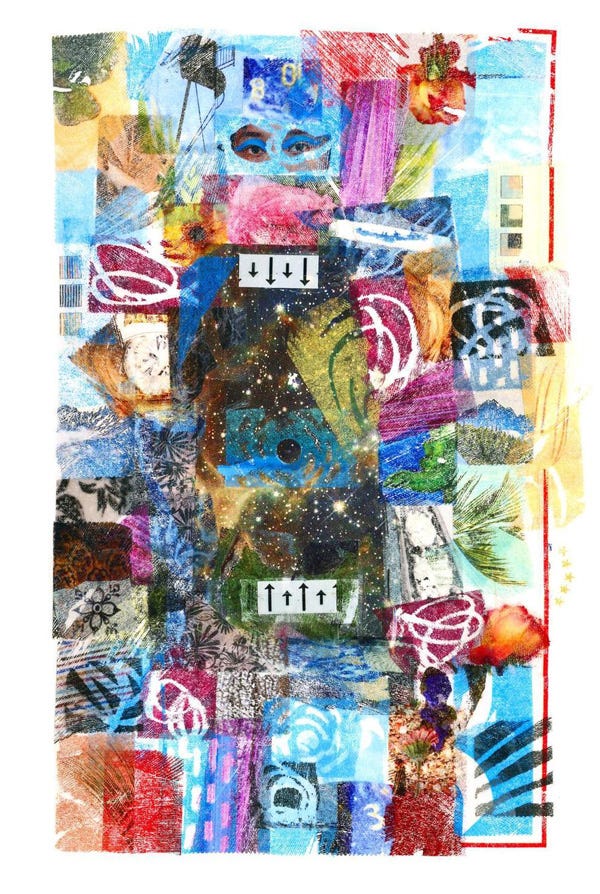 collage made of tape and magazines
