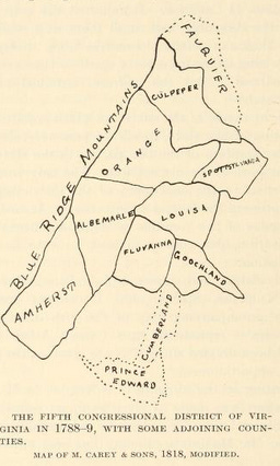 Map of Virginia’s fifth district in 1788.