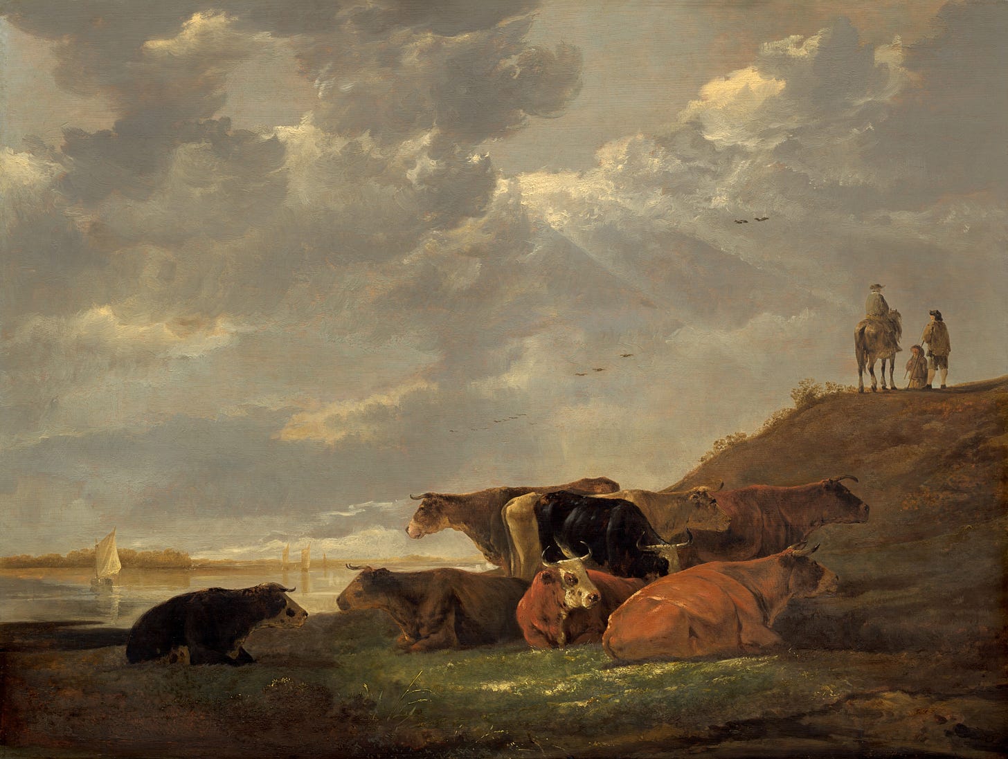 River Landscape with Cows, 1645/1650 by Aelbert Cuyp