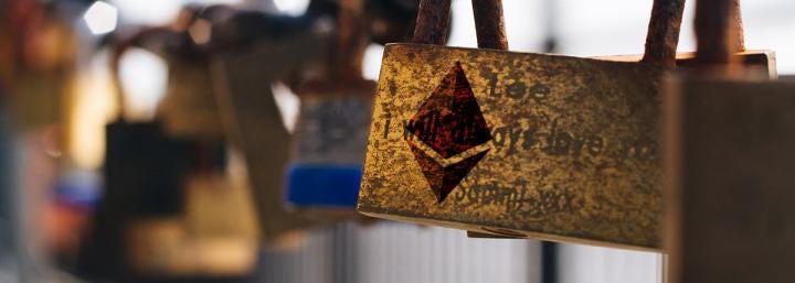 The amount of Ethereum locked in DeFi is up almost 30% in a month