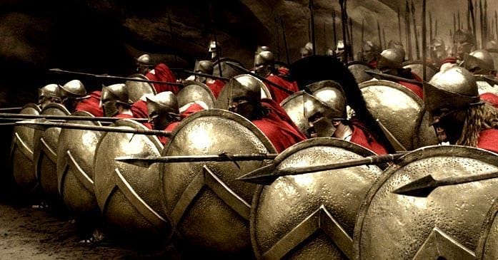 The Spartans fought in phalanx formation, a heavily armed, solidly  compacted mass of men usually 8-12 ranks deep. The key… | Spartan warrior,  Spartan, World history