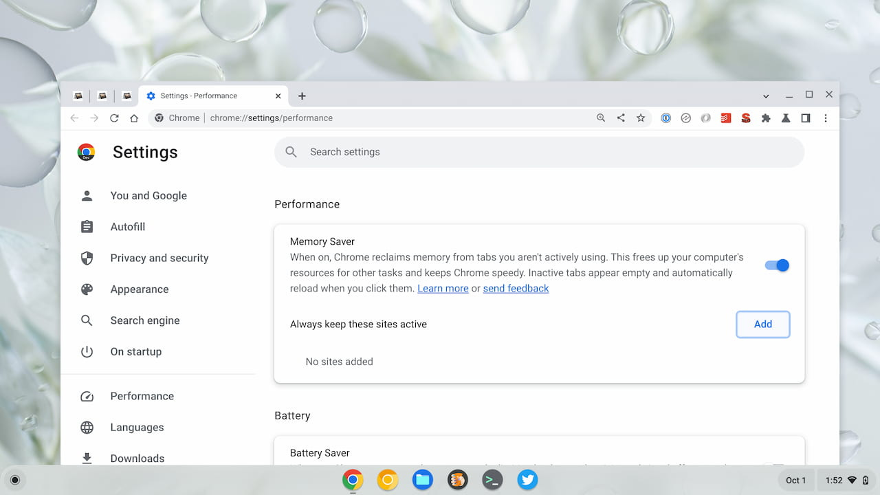 ChromeOS 108 release with Memory Saver